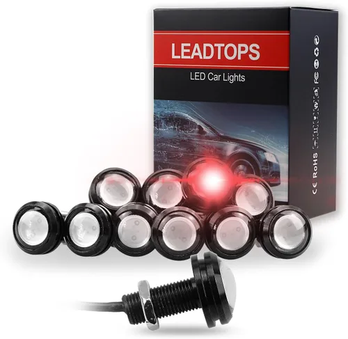 Vista 3 de LEADTOPS 10 unidades de 0.709 in 12V Eagle Eye LED antiniebla DRL luz de marcha diurna de respaldo de luces traseras inversas de roca bombilla