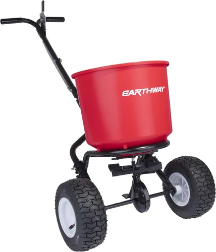 Earthway 2600A-Plus - Esparcidor de fertilizante de transmisión de 40 libras (39.7 lbs), sembradora de jardín, esparcidor de sal con ruedas