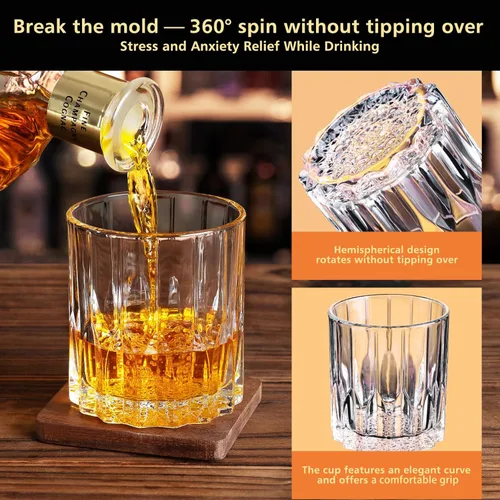 Vista 4 de Vasos de whisky, vaso de bourbon de 11 onzas, juego de 2 vasos de whisky, vasos de whisky, vasos de whisky, vasos de roca para bourbon, whisky