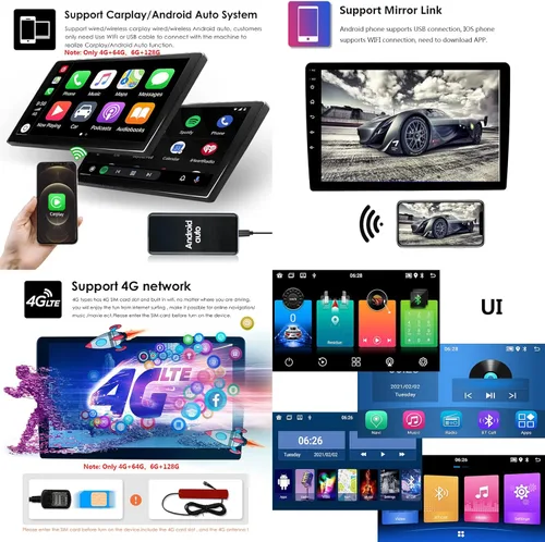 Vista 6 de Android 10.0 Double Din 9 Inch Car Stereo Audio 1080P Touchscreen in-Dash GPS Navigation Head Unit WiFi/Bluetooth/FM Radio for Chevrolet Epica