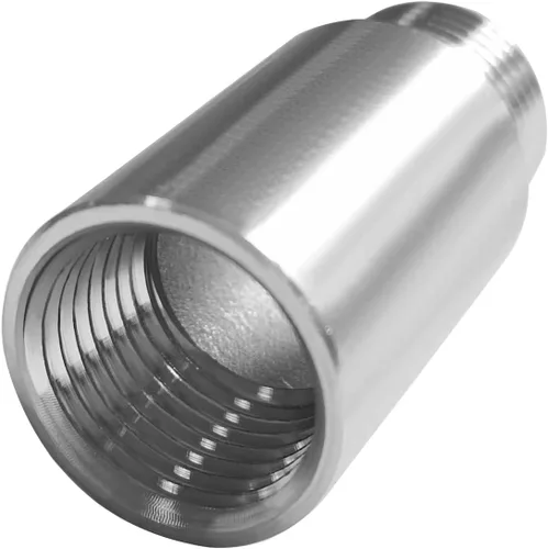 Vista 3 de Beduan Accesorios de tubería de acero inoxidable, 1/2" NPT macho x 1/2" NPT hembra roscada, niple de 2" de longitud de tubería fundida (paquete de 2)