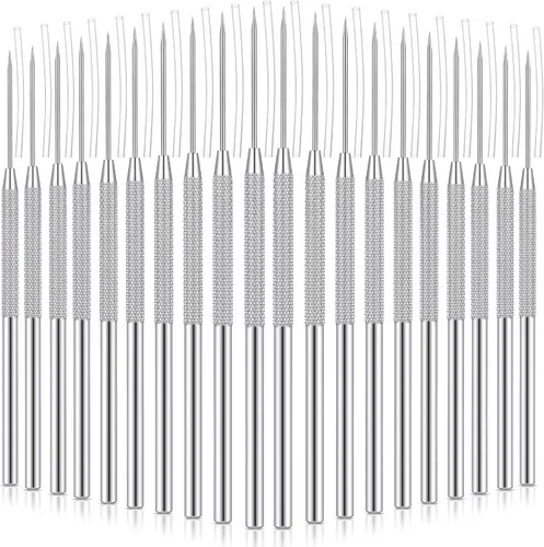 Lasnten 20 piezas de herramientas de escultura de arcilla, aguja de cerámica, modelado, tallado, herramientas de cerámica de acero inoxidable,
