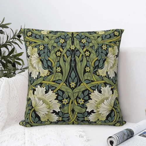Vista 273 de Fundas de almohada William Morris diseño Strawberry Thief, fundas de almohada decorativas suaves para exteriores, fundas de almohada para decoración