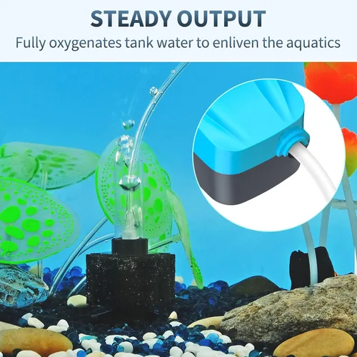 Vista 7 de Pawfly Bomba de aire para acuario con kit de filtro de esponja nano bio, válvula de control de aire, tubería de línea aérea y accesorios de válvula