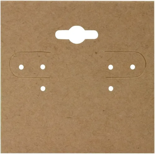 Tarjetas colgantes para exhibición de pendientes, 100 piezas (2 x 2 pulgadas, Kraft)