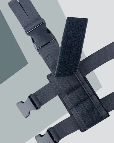 Vista 5 de Plataforma táctica Molle Drop Leg – Universalmente ajustable con panel Molle para acomodar tanto la funda de pierna caída como la correa de pierna