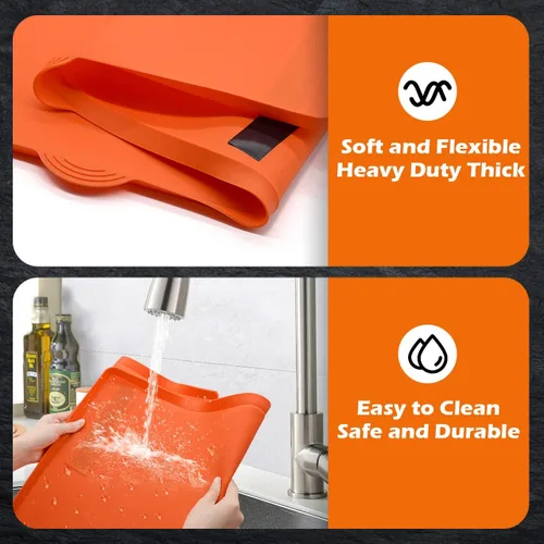 Vista 6 de Alfombrilla de silicona para parrilla de 17 pulgadas para Blackstone, cubierta protectora magnética, cubierta superior de parrilla Blackstone