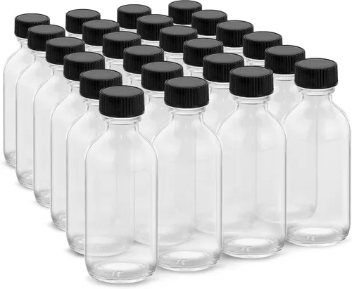 Vista 11 de Rionisor Botellas pequeñas de vidrio de 2 oz (60 ml) con tapas y embudos, botellas redondas de vidrio Boston, perfectas para aceites esenciales
