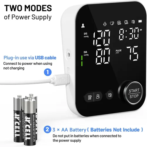 Vista 6 de NOUYAN Monitor de presión arterial para la parte superior del brazo, monitores para uso doméstico, brazalete ajustable de 8.7"-16.5", pantalla LED