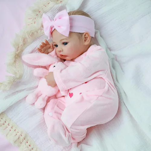 Vista 11 de KSBD Muñecas de bebé renacidas - Muñeca de bebé realista de 18 pulgadas niña, muñecas de bebé de la vida real con cuerpo suave de vinilo lindo