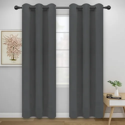 Vista 565 de Easy-Going - Cortinas opacas para dormitorio, aislamiento térmico sólido con ojales, cortinas de ventana para reducción de ruido, cortinas