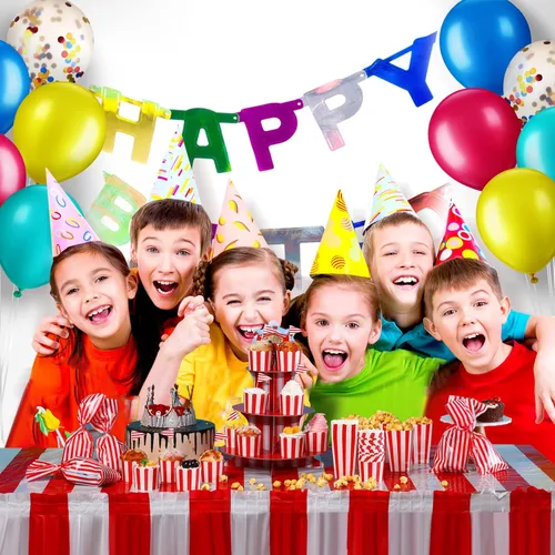 Vista 7 de Zhanmai 432 piezas de decoraciones de fiesta de carnaval con temática de circo, fiesta de cumpleaños, incluye guirnalda de globos de circo, kit