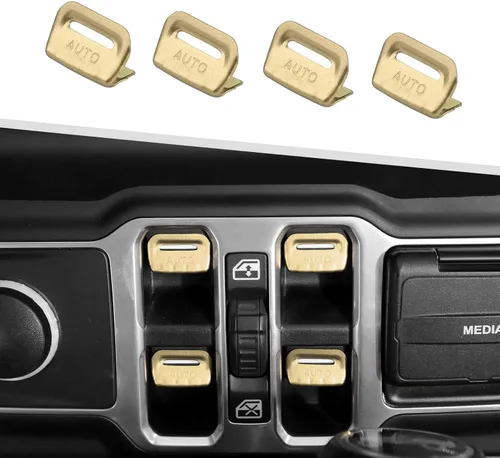Vista 12 de Jimen Cubierta de botón de ventana para JL/JT, paquete de 4 cubiertas para interruptor de ventana trim accesorios interiores compatibles con Jeep