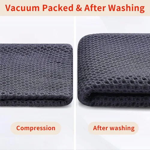 Vista 435 de Homaxy Paños de cocina de 100% algodón con tejido de gofre, ultra suaves, absorbentes, de secado rápido, 12 x 12 pulgadas, paquete de 6, amarillo