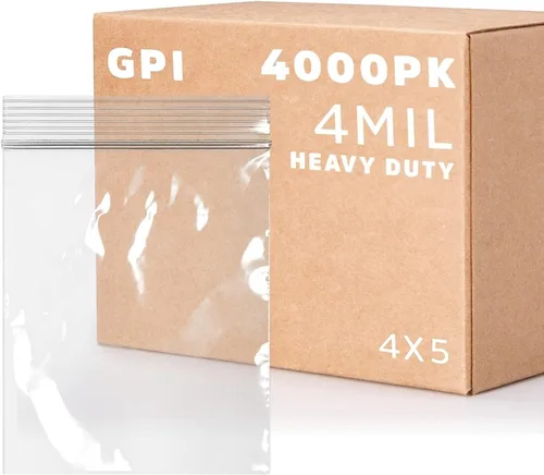 Vista 23 de Bolsas reutilizables de plástico transparente con cremallera – Paquete de 100 unidades GPI a granel de 2 x 3 pulgadas de grosor, resistentes