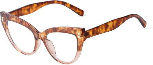 Vista 12 de KFPH Stylish Cat Eye Glasses Blue Light Glasses Frames for Women Computer Gaming Reading Glasses Anti Glare & UV