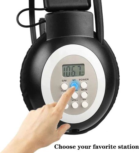 Vista 4 de Retekess Auriculares de radio FM TR101, radio de auriculares