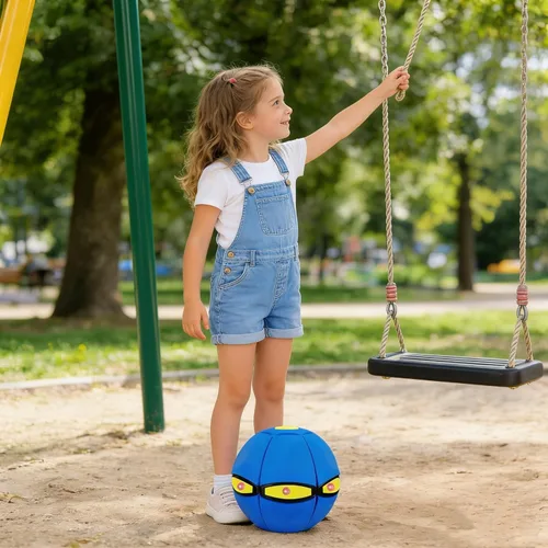 Vista 4 de Bola mágica que rebota, platillo volador mágico, juguete de doble forma libremente intercambiable con 6 luces, interacción entre padres e hijos