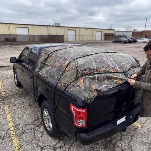 Vista 9 de Lona Resistente de Servicio Pesado de 11 Mil, Cubierta de Lona Impermeable Resistente a los Rayos UV Utilizada para Exteriores, Caza, Camping