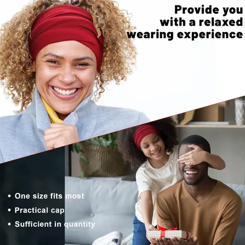 Vista 5 de SATINIOR 6 bandas de rastas para dormir, gorro de ducha para hombres, unisex, de elastano, para cabeza larga, diadema de tubo de cabeza de terror