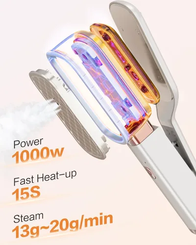 Vista 6 de Handheld Press Steamer for Clothes, 3-in-1 Mini Travel Press Iron, 180° Rotatable, 1000W 15s Fast Heat-Up, Portable Garment Wrinkle Remover for