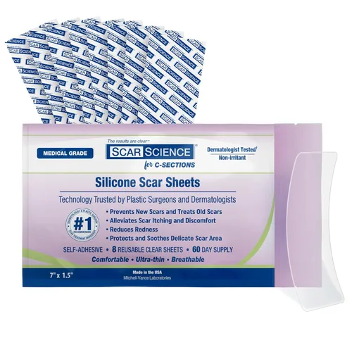 Vista 12 de Hojas de silicona para cicatrices de grado médico, cinta de silicona para cicatrices quirúrgicas, hojas de gel transpirables duraderas