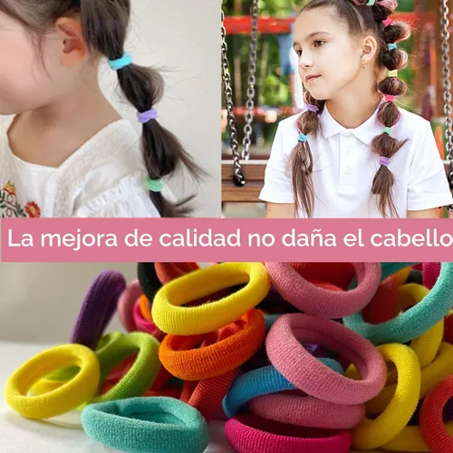 Vista 3 de Omszte, 100 piezas de ligas para el cabello de bebé, ligas de cabello de algodón sin costuras para niñas pequeñas y niños, pequeños elásticos suaves