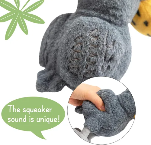 Vista 3 de Hollypet Squeaky Shoebill Whale Head Stork - Juguete masticable de peluche para perro