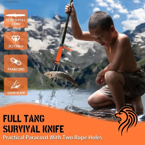 Vista 4 de NedFoss Machete de 15 pulgadas, hacha de 10 pulgadas con funda, cuchillo de caza de hoja fija con funda, hacha de camping con mango de reducción