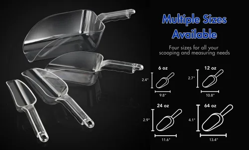 Vista 9 de New Star Foodservice 34424 Cuchara para hielo utilitaria de plástico de policarbonato, transparente, 24 onzas