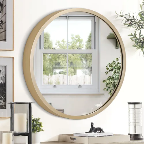 Vista 11 de JJUUYOU Espejo de Pared Redondo Negro Espejo Circular para Baño Espejo de Tocador Pequeño Círculo de Pared para Pared Marco de Metal Espejo