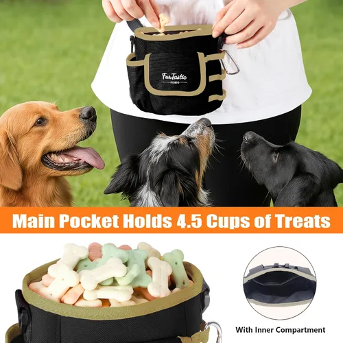 Vista 6 de Bolsa de golosinas para perros con cierre magnético para Negro