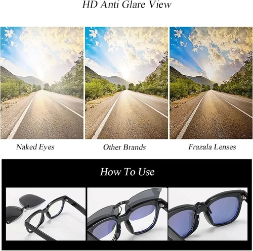 Vista 7 de Gafas de sol polarizadas con clip de gran tamaño, protección UV, ajuste compacto, lentes de sol que no se deslizan sobre gafas graduadas