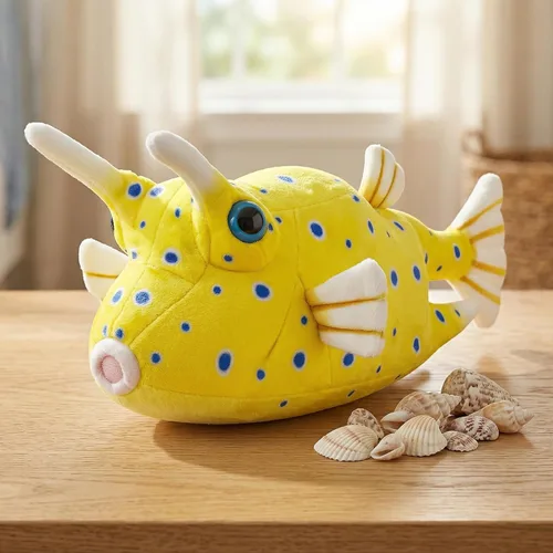Vista 8 de Spiny Boxfish Plush Toy - Lifelike Spiny Boxfish Stuffed Animals Toys, Super Soft Sea Creatures Model Plush Toy Gift Collection for Kids