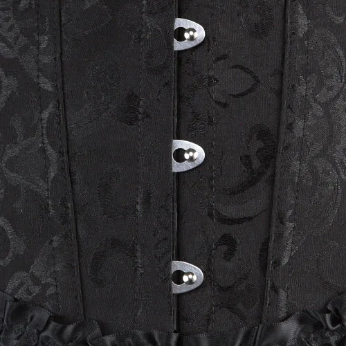 Vista 4 de Atractivo corsé floral para mujer con cordones en la espalda lencería corpiño talla extragrande