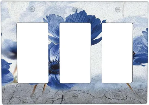 Vista 218 de Pintura al óleo de flores abstractas de 1 cuadrilla de interruptor de luz dúplex individual cubierta de salida placa de pared decorativa Placa