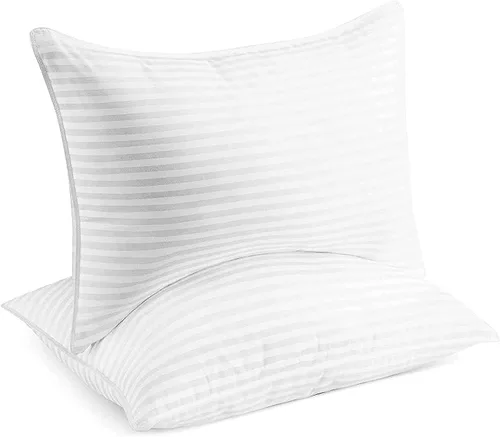 Vista 4 de Colección de hotel Beckham Juego de 2 almohadas de cama tamaño estándar/queen - Almohada alternativa suave original para dormir - Soporte suave