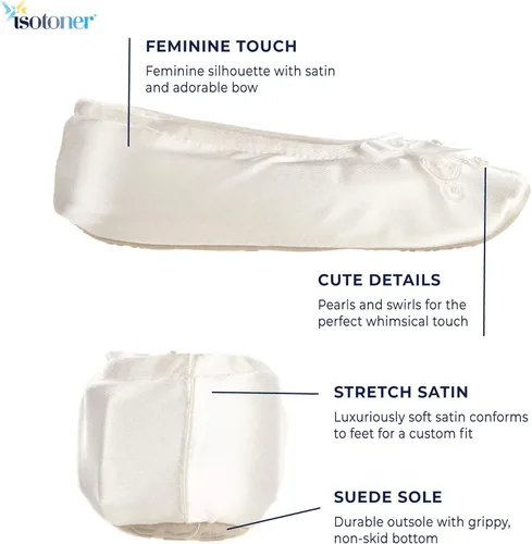 Vista 5 de isotoner Bailarina de satén para niña con perla bordada