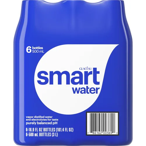 Vista 5 de Smartwater Agua premium destilada al vapor, 16.9 onzas líquidas (paquete de 6)