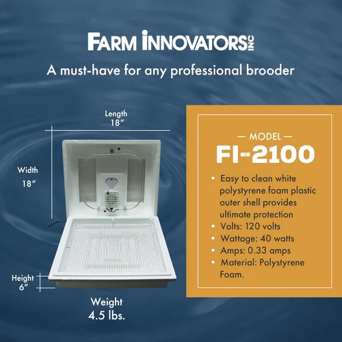 Vista 3 de Farm Innovators 2100 - Incubadora de aire inmóvil calentado para 4 docenas de huevos con higrómetro integrado, circuito de estado sólido y 2