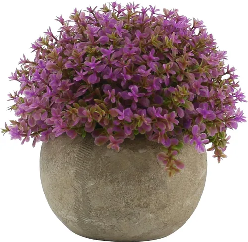 Vista 6 de Ogrmar Mini plantas artificiales de plástico, hierba en maceta, pequeña vegetación artificial/mini plantas topiarias arbustos para baño, decoración