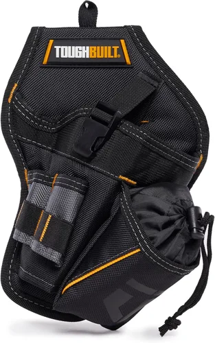 Vista 2 de ToughBuilt – Funda para taladro, funda para herramientas de servicio pesado, correa de seguridad ajustable, bolsillos para brocas y construcción