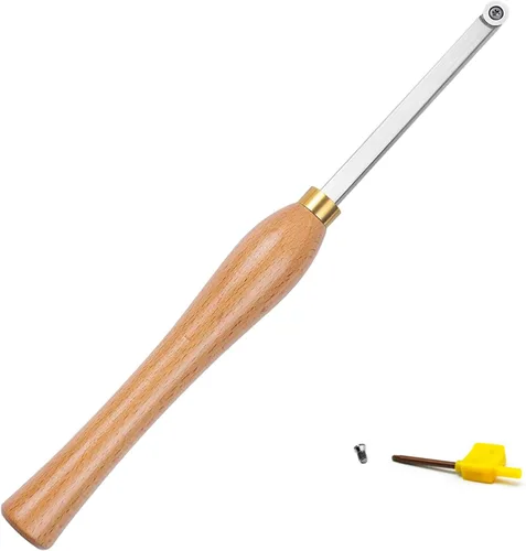 Herramienta de acabado de torneado de madera de tamaño mini, cincel de torno de carburo con inserto redondo Ci3 de 0.472 in, raspador de torneado de