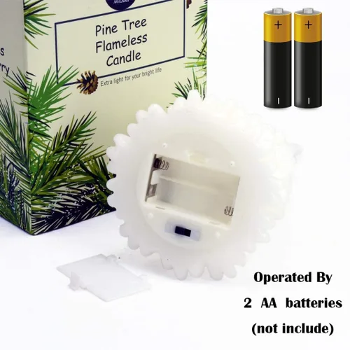 Vista 7 de AGLARY 2 velas blancas sin llama para árbol de Navidad, velas LED que funcionan con pilas, función de temporizador, con control remoto