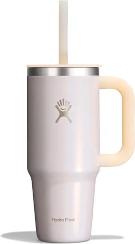 Vista 84 de Hydro Flask Vaso de Viaje de 40 Oz con Asa, Tapa y Pajita - Acero Inoxidable Aislado en 40 Oz Birch
