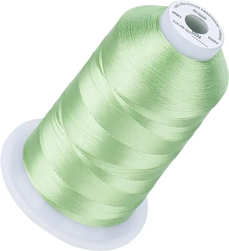 Vista 72 de Simthread 5500 yardas de hilo de bordar, 5000M de alto rendimiento 40WT 100% poliéster – 170+ colores vívidos, clasificado de alta velocidad