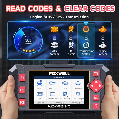 Vista 3 de Escáner FOXWELL NT604 OBD2 2026, herramienta de diagnóstico integral de motor/ABS/SRS/transmisión, lector de códigos para automóviles y camiones