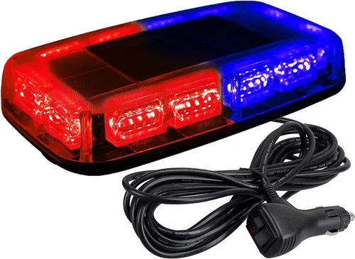 Vista 7 de ASPL 48 luces LED estroboscópicas para techo, alta visibilidad, advertencia de seguridad de emergencia, mini barra de luz estroboscópica con base