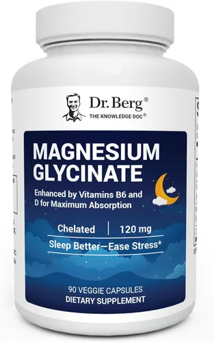 Dr. Berg Glicinato de magnesio quelado 4 en 1 de máxima fuerza con ingredientes limpios, potentes y puros | 4 veces probado en laboratorio y