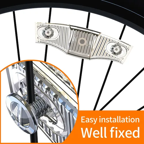 Vista 5 de Luces de rueda de bicicleta recargables, luz de radios de bicicleta, resistente a la intemperie, luces de bicicleta para adultos y niños, 7